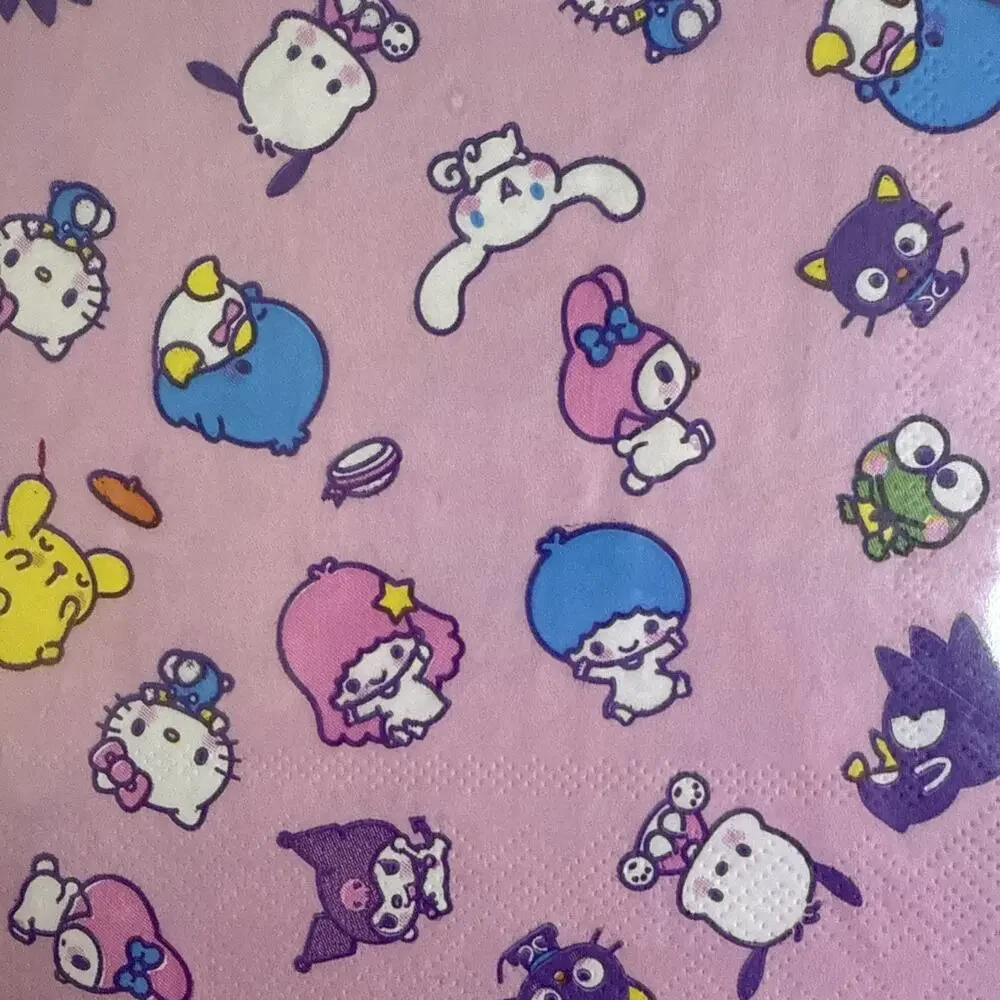 Sanrio Hello Kitty & Friends Napkins My Melody Kuromi Pompom 2023 40 Lunch Paper